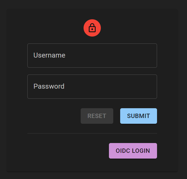 Login Page with OIDC